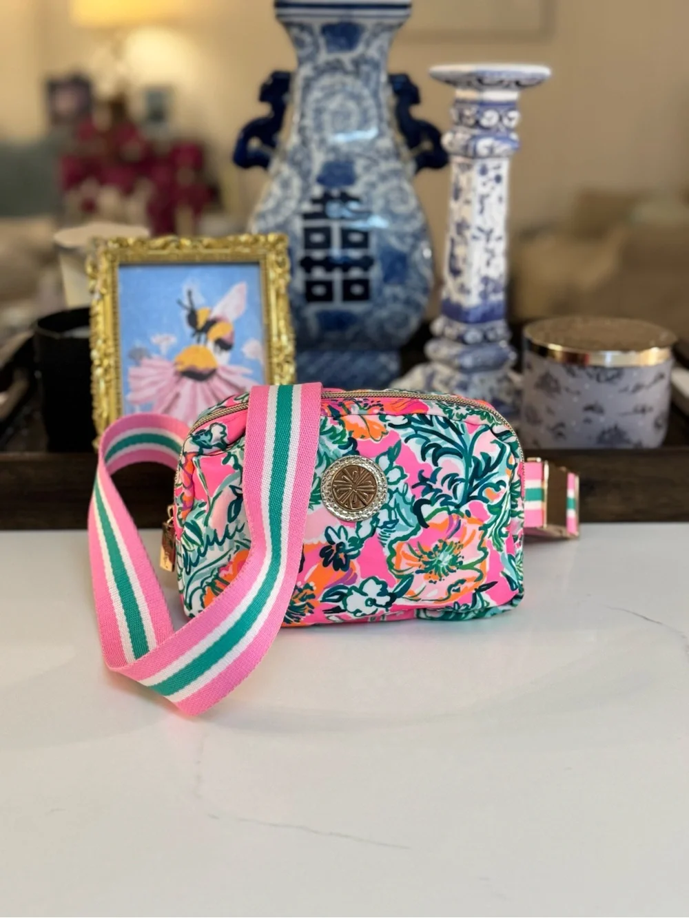 🩷 NWOT LILLY PULITIZER PRINTED BELT BAG AND SOLEIL PINK PERFECT POPPY!!